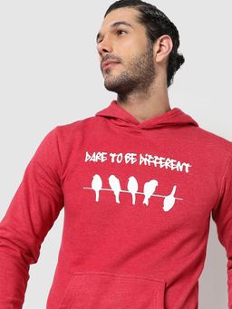 Campus Sutra - Men Brids Print Hooded Sweatshirt