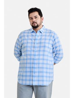 Snitch - Men Blue Cotton Full Sleeves Shirt