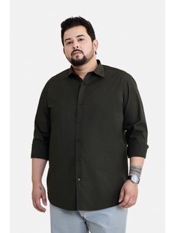 Snitch - Men Black Cotton Blend Full Sleeves Shirt