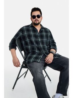 Snitch - Men Green Polyester Blend Full Sleeves Shirt