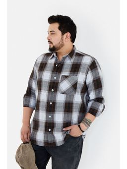 Snitch - Men Rust Polyester Blend Full Sleeves Shirt