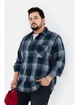 Snitch - Men Green Polyester Blend Full Sleeves Shirt