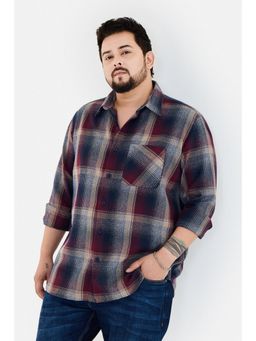 Snitch - Men Maroon Polyester Blend Full Sleeves Shirt