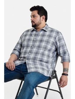Snitch - Men Grey Polyester Blend Full Sleeves Shirt