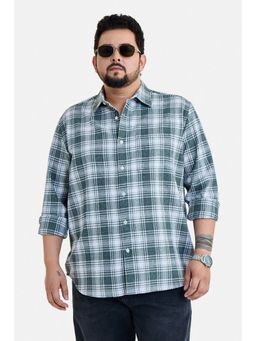 Snitch - Men Green Polyester Blend Full Sleeves Shirt