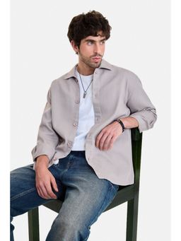 Snitch - Men Lavender Cotton Full Sleeves Shirt