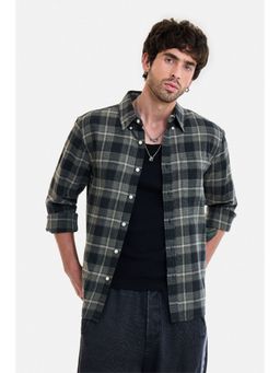 Snitch - Men Green Cotton Full Sleeves Shirt