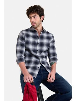 Snitch - Men Charcoal Cotton Full Sleeves Shirt