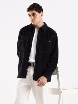 Calvin Klein - Men Blue Cotton Full Sleeves Shirt