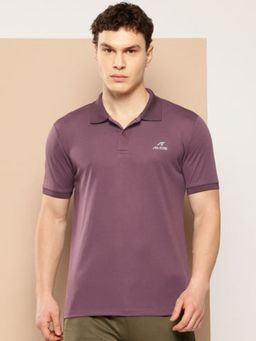 Alcis - Men Wine Polyester Half Sleeves Polo T-Shirt