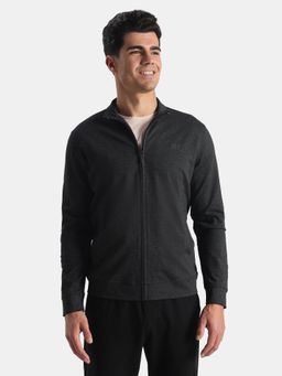 Jockey - AM89 Men Rayon Nylon Elastane Jacket with Ribbed Cuffs - Black Melange