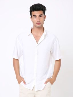BLNK - Men White Nylon Half Sleeves Shirt