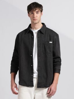 Calvin Klein - Men Black Cotton Full Sleeves Shirt