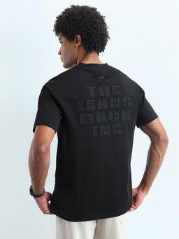 Flying Machine - Men Black Cotton Half Sleeves T-shirt