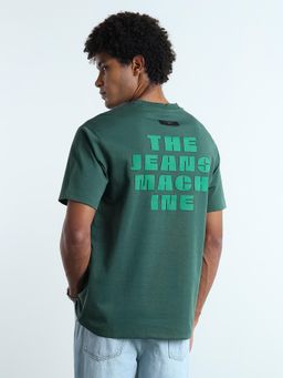Flying Machine - Men Green Cotton Half Sleeves T-shirt