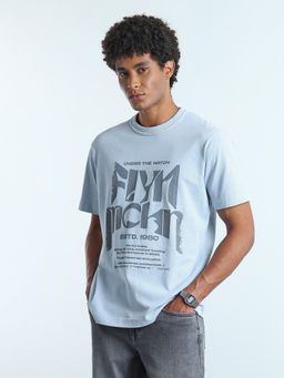 Flying Machine - Men Blue Cotton Half Sleeves T-shirt