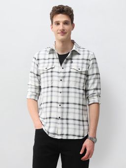 U.S. Polo Assn. Denim Co. - Men White Cotton Full Sleeves Shirt