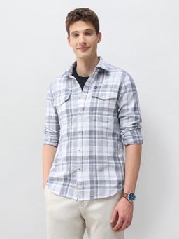U.S. Polo Assn. Denim Co. - Men Blue Cotton Full Sleeves Shirt