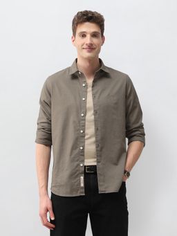 U.S. Polo Assn. Denim Co. - Men Green Cotton Full Sleeves Shirt