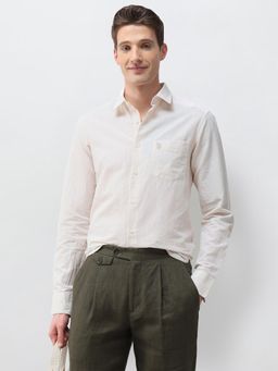 U.S. POLO ASSN. - Men White Cotton Full Sleeves Shirt