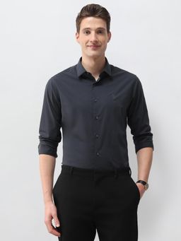 U.S. POLO ASSN. - Men Grey Polyester Full Sleeves Shirt