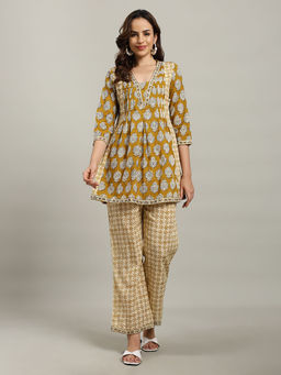 MEENA BAZAAR - Printed Cotton Blend Kurta & Palazzo