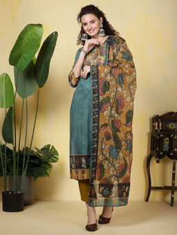 MEENA BAZAAR - Printed Cotton Blend Kurta with Pant & Dupatta