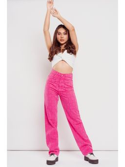 FREAKINS - Fuchsia Pink 3d Jeans