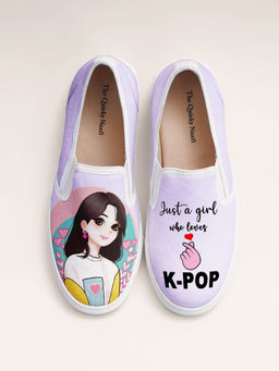 The Quirky Naari - K-Pop Girl Slip On Canvas Shoes