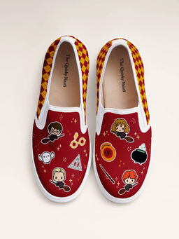 The Quirky Naari - Gryffindor House Slip On Canvas Shoes