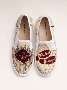 The Quirky Naari - Mischief Managed Slip On Canvas Shoes