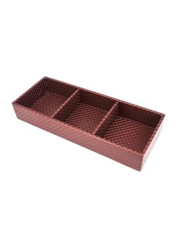 Premsons - Multi-Purpose Classic Leatherette Layer 3 Sections Jewellery Tray - Maroon