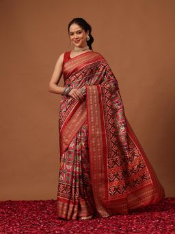 Silk Land - Soft Tusser Silk Saree with Unstitched Blouse
