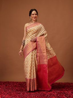 Silk Land - Banarasi Silk Woven Saree with Unstitched Blouse