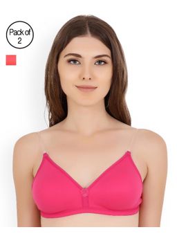 Floret - Pack of 2 Solid T-shirt Bra - Multi-Color