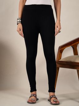Buynewtrend - Cotton Black Women Leggings