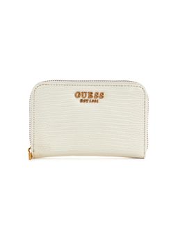 Guess - Off White Textured Sibel Medium Zip Around Wallet