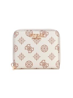 Guess - Off White Printed Laurel Small Zip Around Wallet