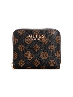 Guess - Brown Printed Laurel Small Zip Around Wallet