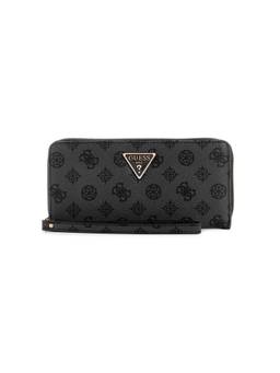 Guess - Charcoal Printed Laurel Large Zip Around Wallet