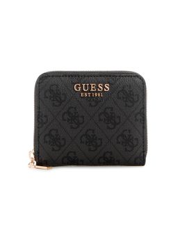Guess - Grey Monogram Laurel Small Zip Around Wallet