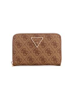 Guess - Brown Monogram Laurel Medium Zip Around Wallet