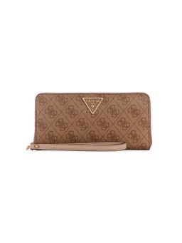 Guess - Brown Monogram Laurel Large Zip Around Wallet