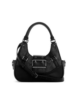 Guess - Black Solid Decor Vintage Shoulder Bag