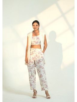 SADKE - Elegant Ease Three Piece Cotton Shrug Co-Ord Set