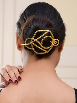 Silvermerc Designs - Gold Loop Swirl Hairpin