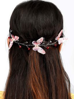 Silvermerc Designs - White and Pink Embellished Butterfly Hair Tiara