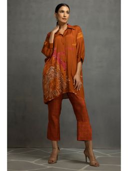 Kahani Lush - Light Brown Printed Co-Ord (Set of 2)