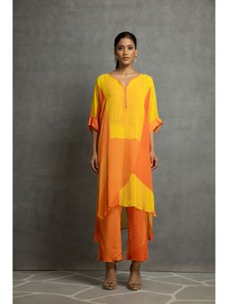 Kahani Lush - Yellow Orange Kurta & Pant (Set of 2)