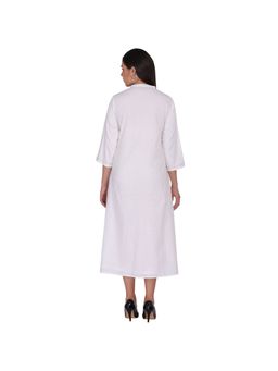 Kahani Lush - White High-low Shirt Dress